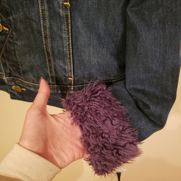 Lee Purple Wool Dark Wash Jean Jacket - Picture 3 of 6